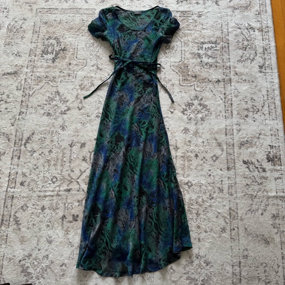 90s vintage earthy boho semi sheer maxi sun dress - Picture 2 of 3